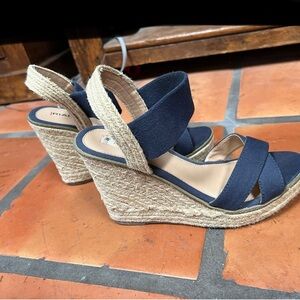 Women's Navy Blue Wedge Sandals
